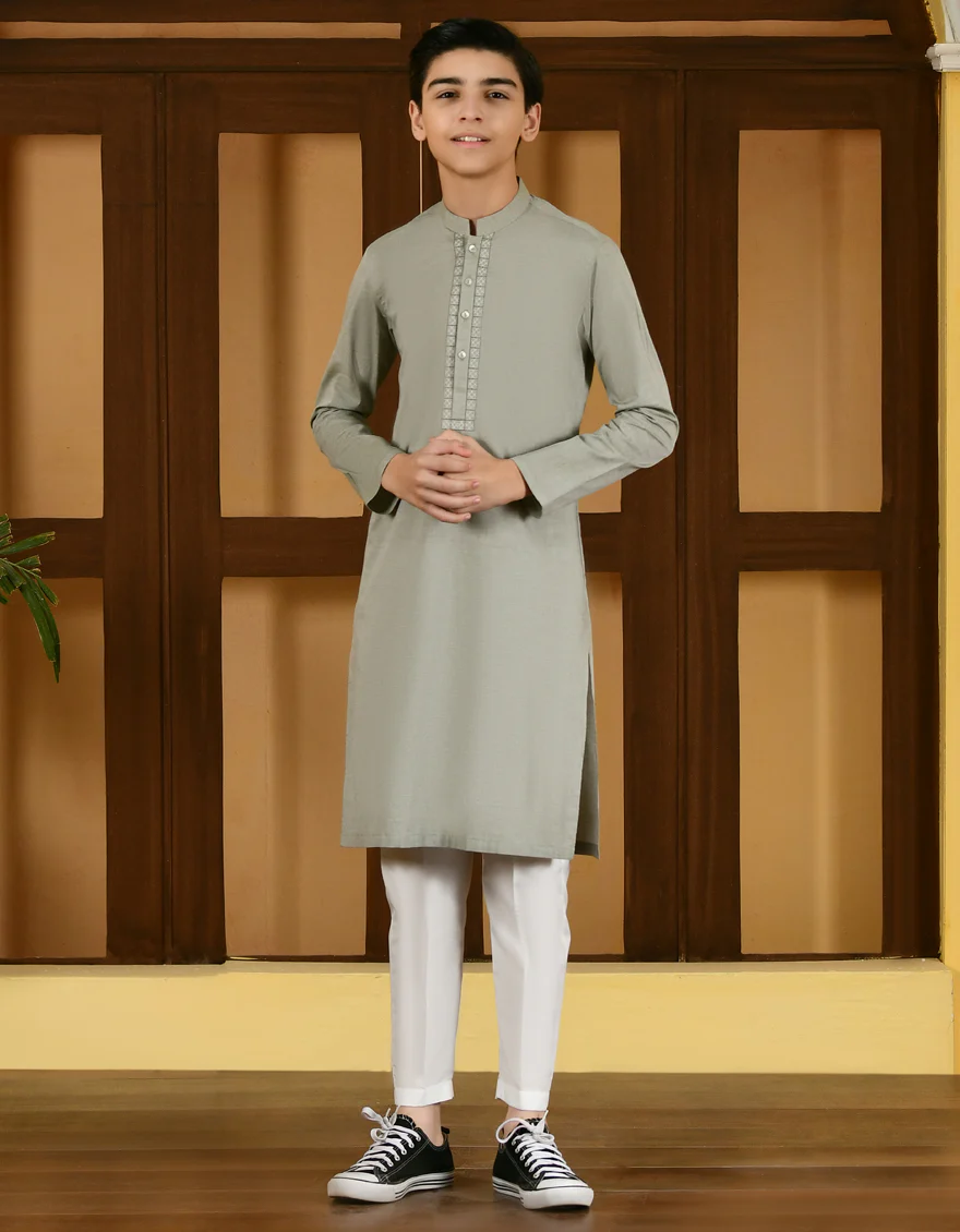 POWDER GREEN COTTON KURTA | JCK-S-US-41126/S23/JJ8345-CL