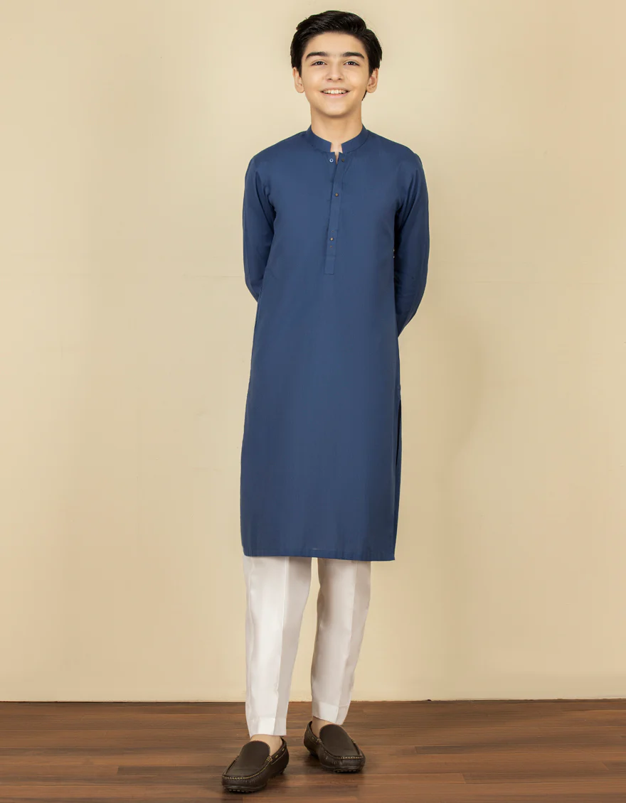BLUE COTTON KURTA | JCK-S-US-41204/S22/JJ7636-PN
