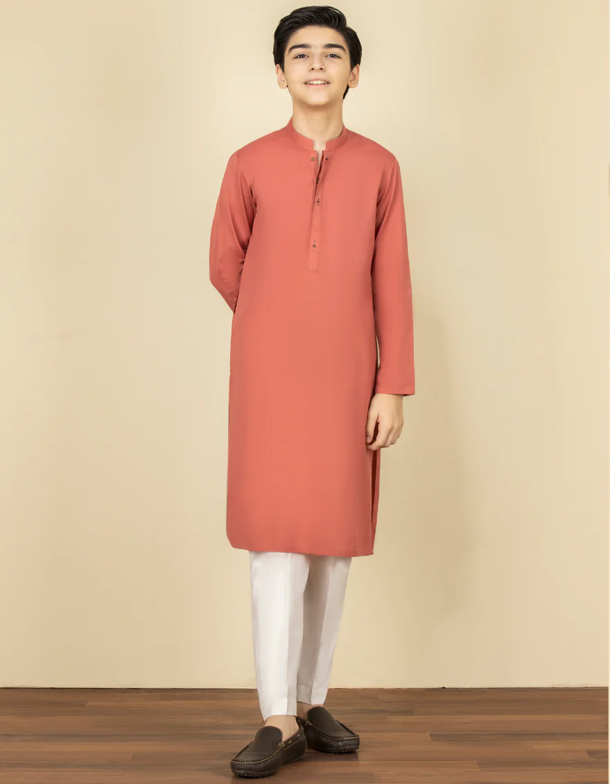 PEACH COTTON KURTA | JCK-S-US-41210/S22/JJ7636-PN