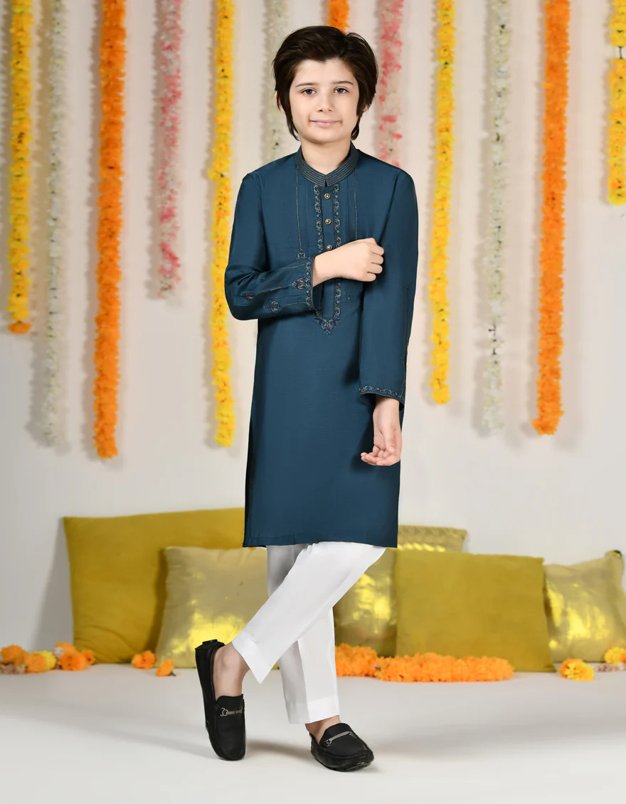 BLUE BLENDED KURTA | JCK-SP-48168/S24/JJ9171-FL
