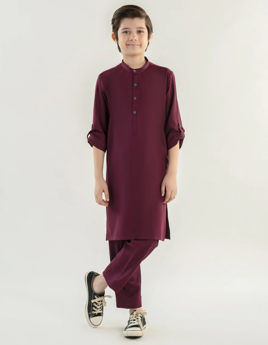 MAGENTA BLENDED KURTA TROUSERS | JCKP-A-46499/S24/JJ9617-CL
