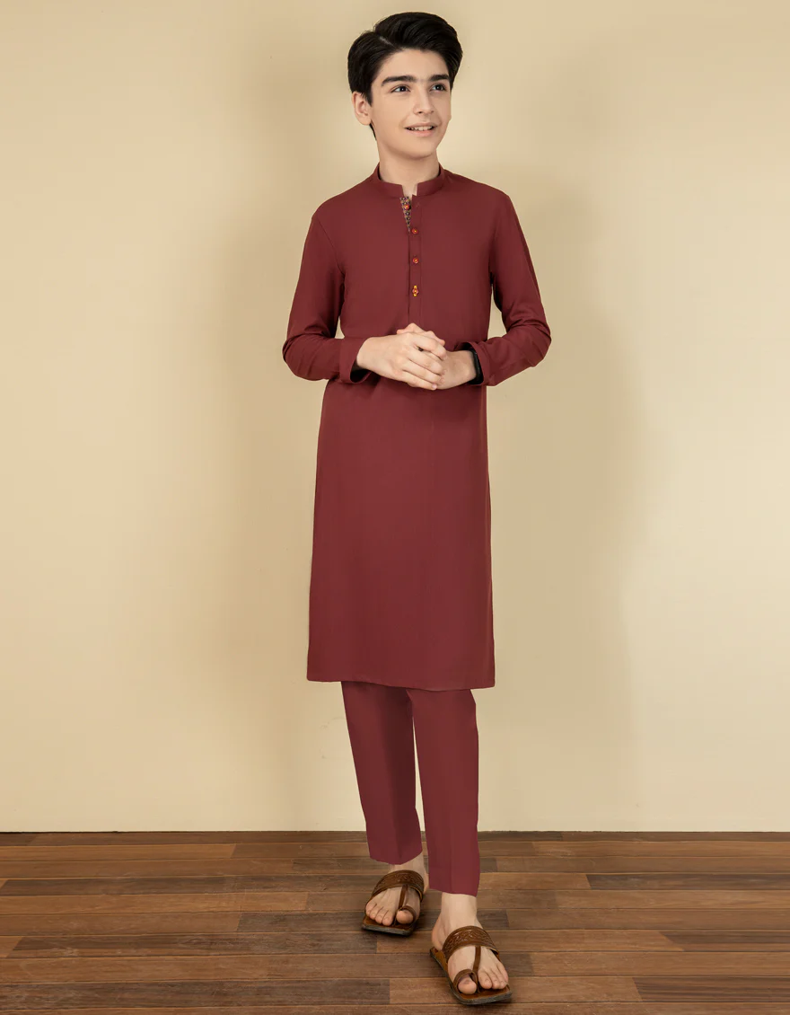 RED BLENDED KURTA TROUSERS | JCKP-S-US-38541/S22/JJ7668-PN