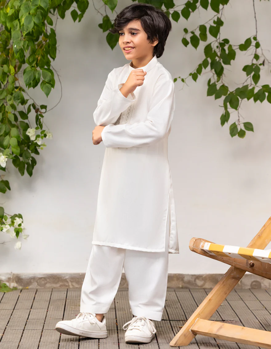 OFF WHITE BLENDED KAMEEZ SHALWAR | JCKS-A-34986/S25/JJ9427-FL