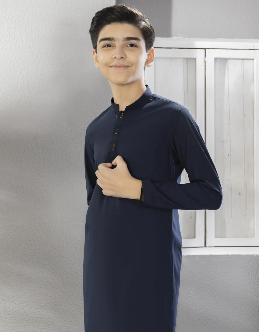 BLUE BLENDED KAMEEZ SHALWAR | JCKS-A-35835-R11-AP/ - Image 3