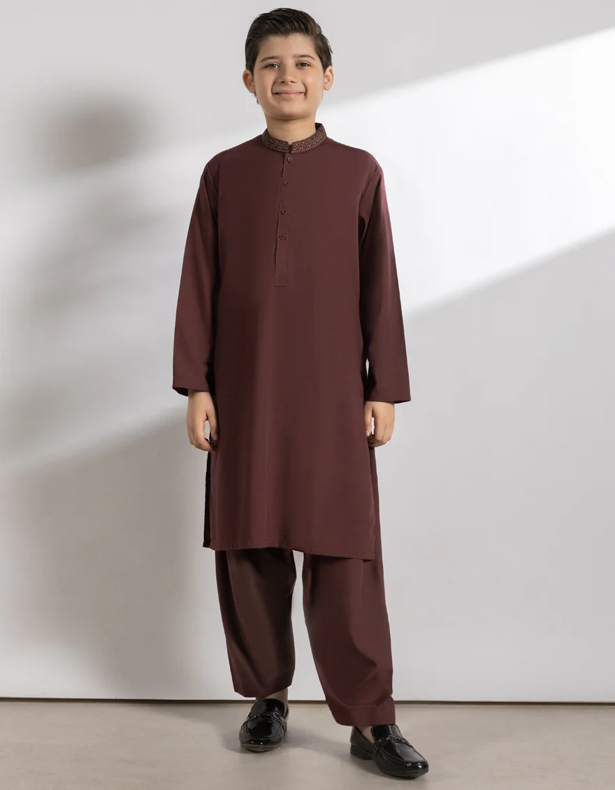 PLUM BLENDED KAMEEZ SHALWAR | JCKS-A-39377/S25/JJ9818-SF