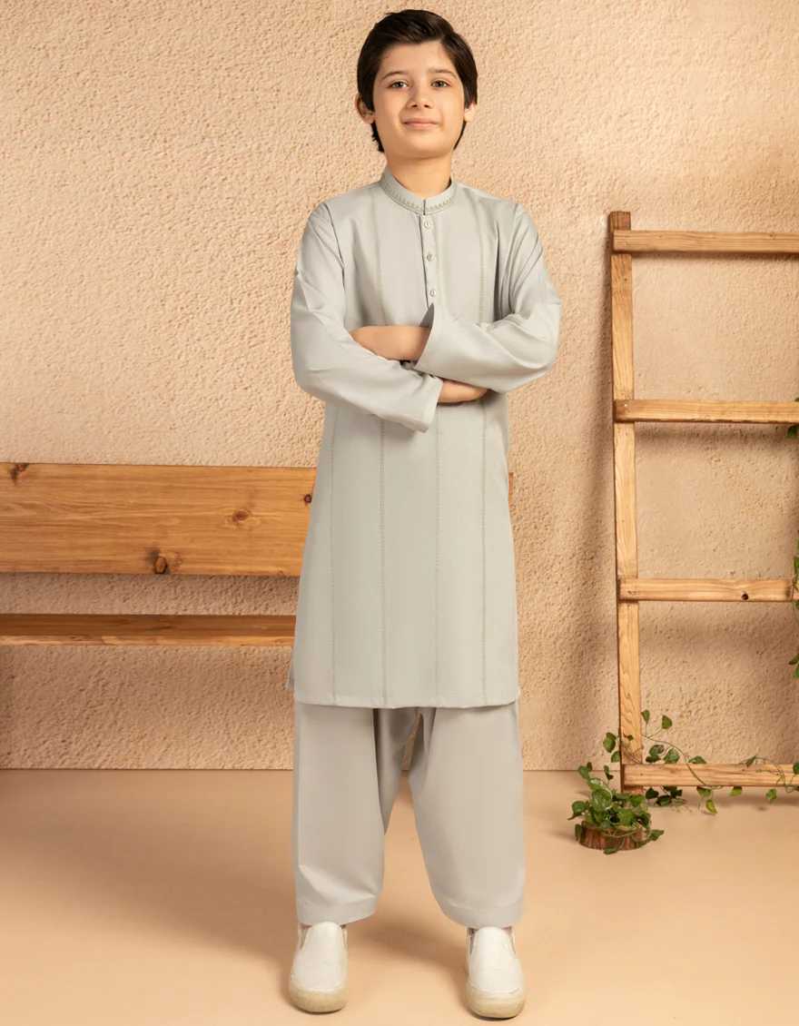 ASH GREY BLENDED KAMEEZ SHALWAR | JCKS-A-39412/S25/JJ9844-SF