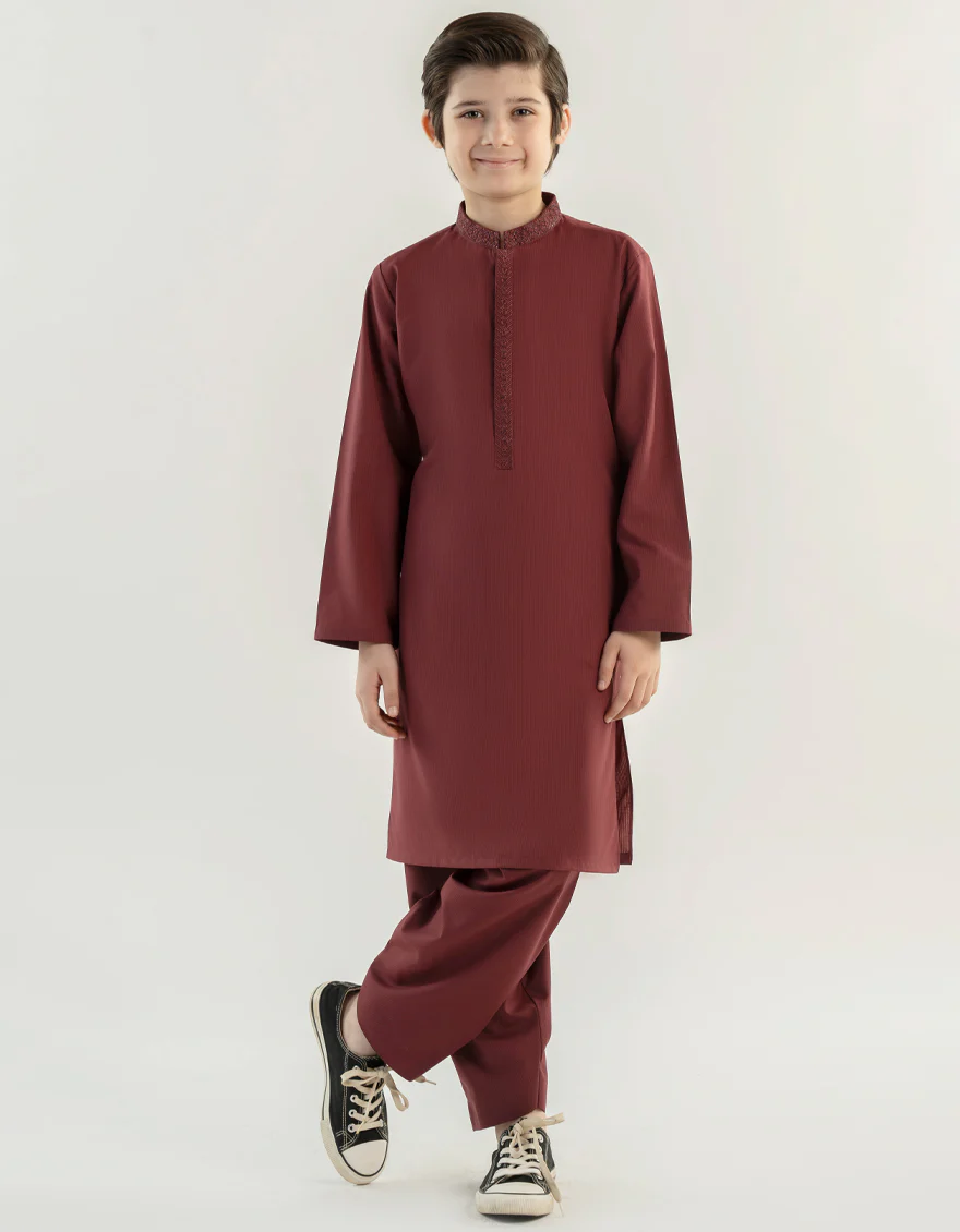 MAROON KAMEEZ SHALWAR | JCKS-A-46439/S24/JJ9570-SF