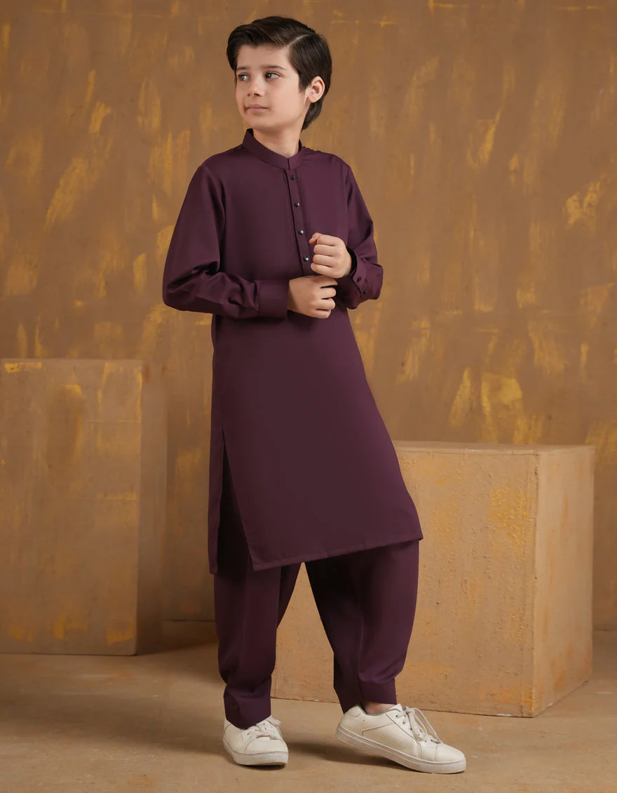 MAROON BLENDED KAMEEZ SHALWAR | JCKS-A-90502/S24/JJ9663-SF