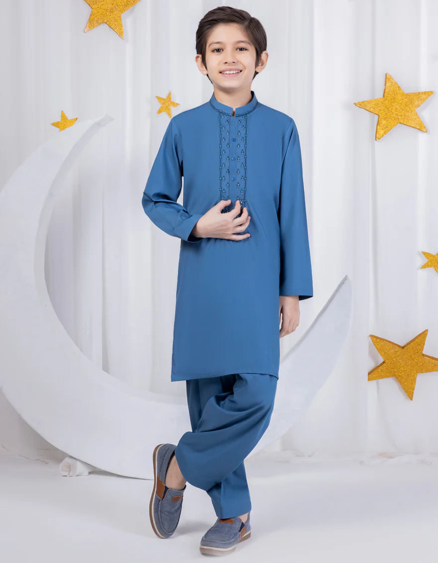 BLUE BLENDED KAMEEZ SHALWAR | JCKS-S-39004/S24/JJ9