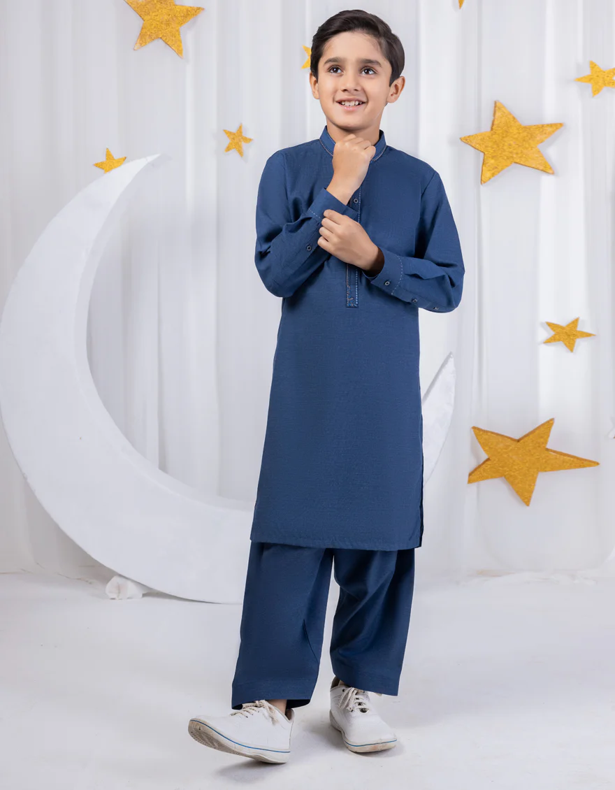 BLUE BLENDED KAMEEZ SHALWAR | JCKS-S-46322/S24/JJ9