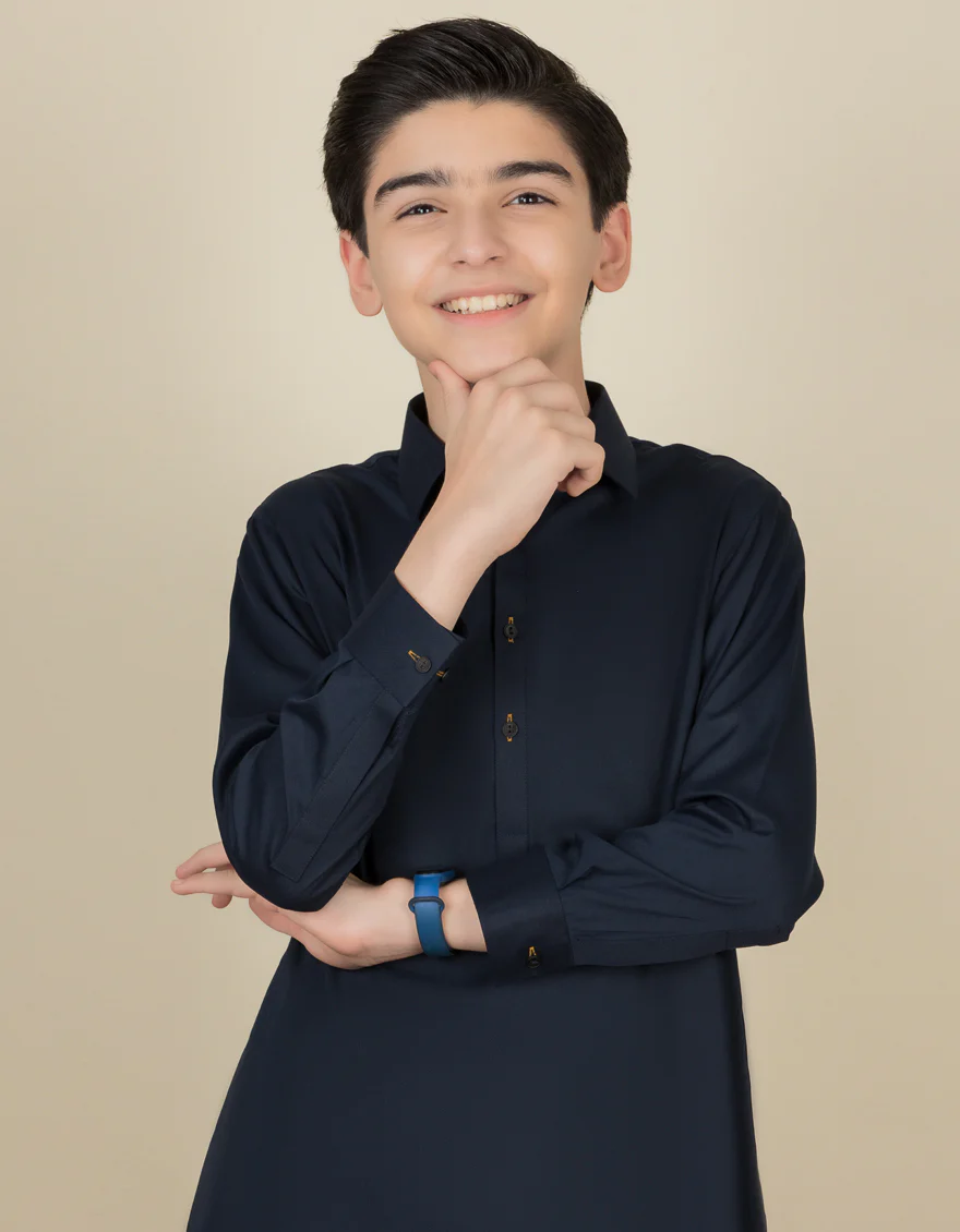 NAVY BLUE KAMEEZ SHALWAR | JCKS-S-US-35843/S22/JJ7565-PN - Image 2