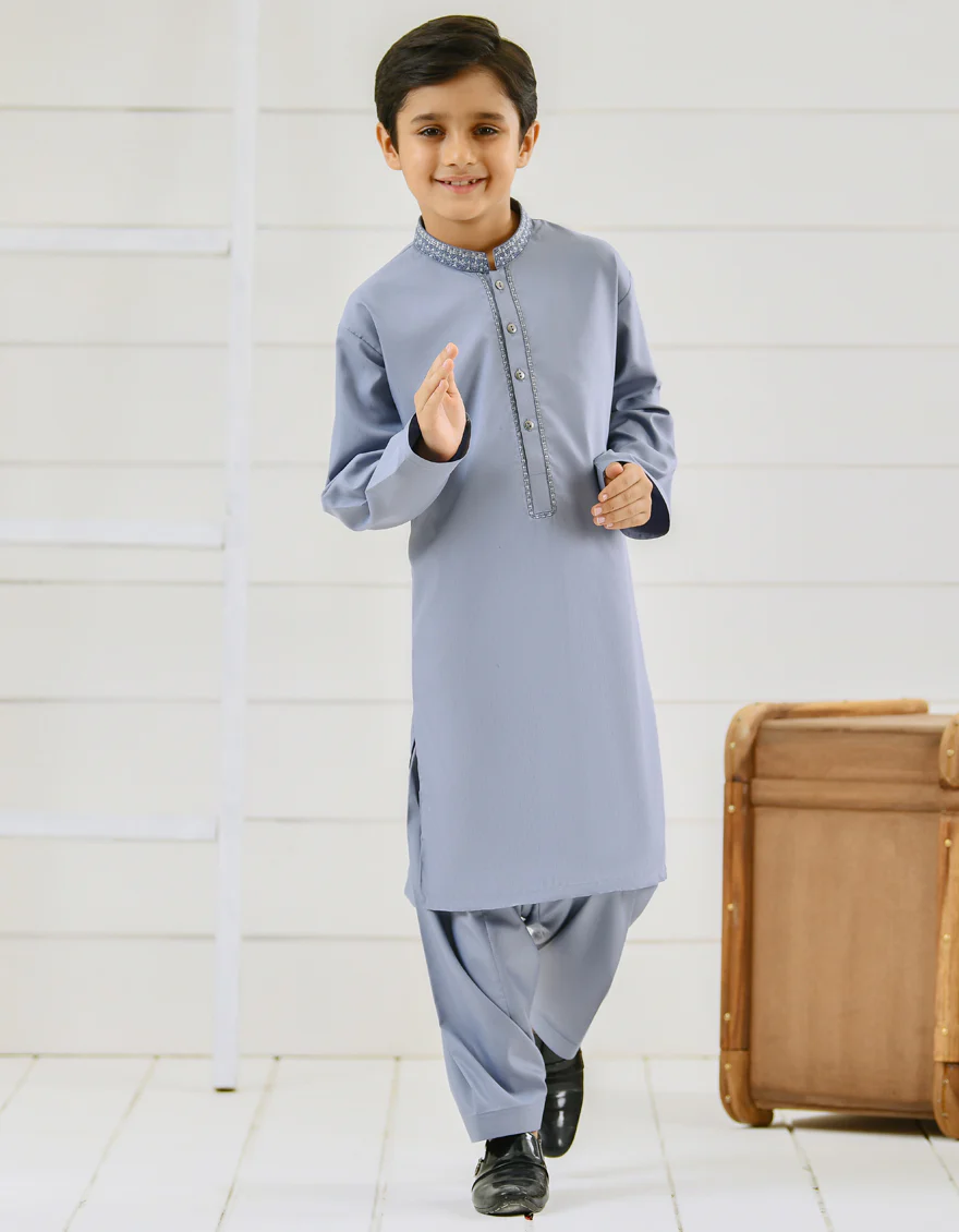 GREYISH BLUE BLENDED KAMEEZ SHALWAR | JCKS-S-US-35926/S22/JJ7686-SF