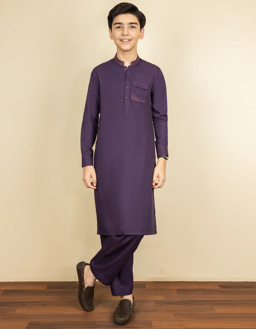 DEEP PURPLE BLENDED KAMEEZ SHALWAR | JCKS-S-US-35990/S22/JJ8253-SF