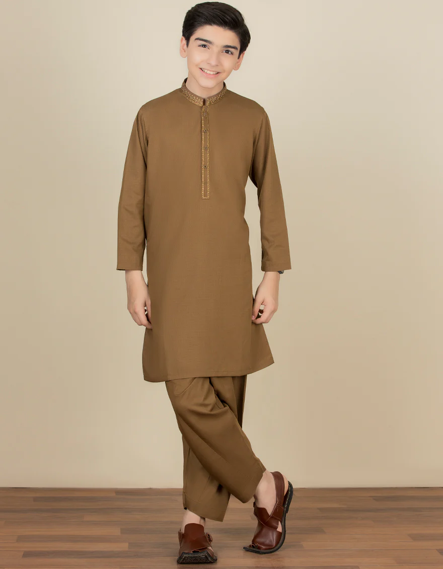 BROWN KAMEEZ SHALWAR | JCKS-S-US-41105/S22/JJ7681-FL