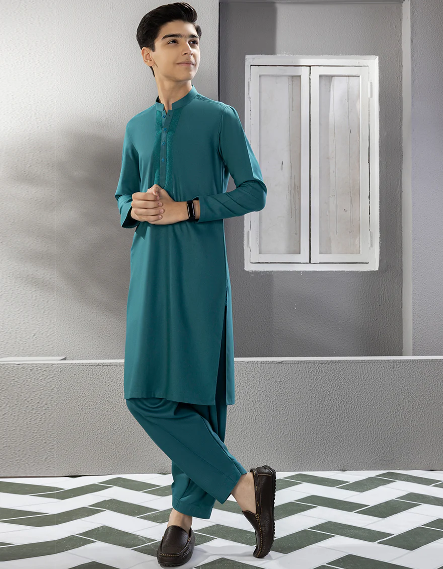 SEA GREEN BLENDED KAMEEZ SHALWAR | JCKS-S-US-41220/S22/JJ8253-SF