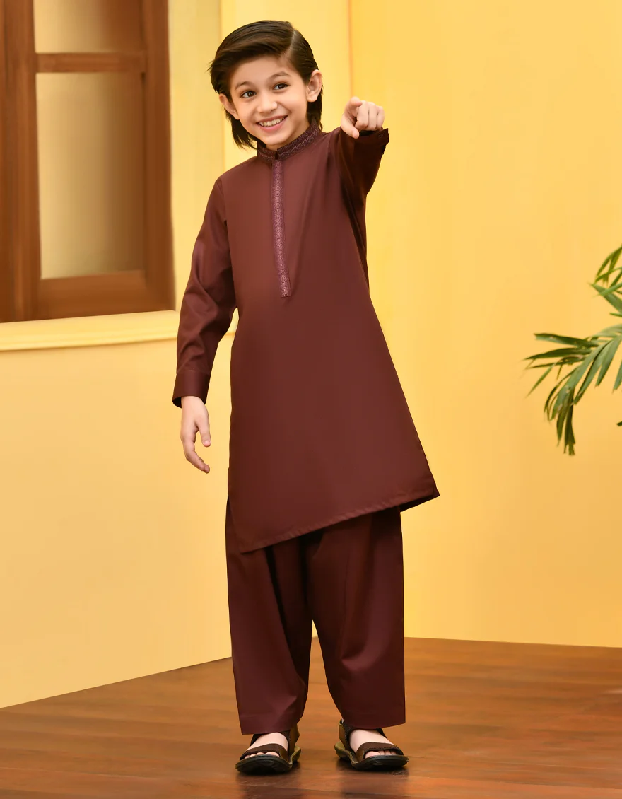 MAROON COTTON KAMEEZ SHALWAR | JCKS-S-US-46093/S23/JJ8265-SF