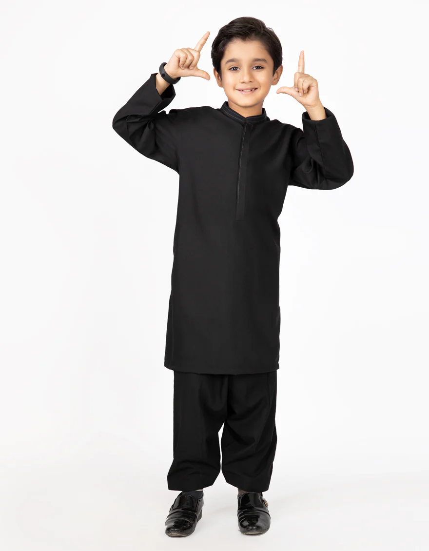 BLACK VISCOSE KAMEEZ SHALWAR | JCKS-US-43143/A22/JJ8166-CL