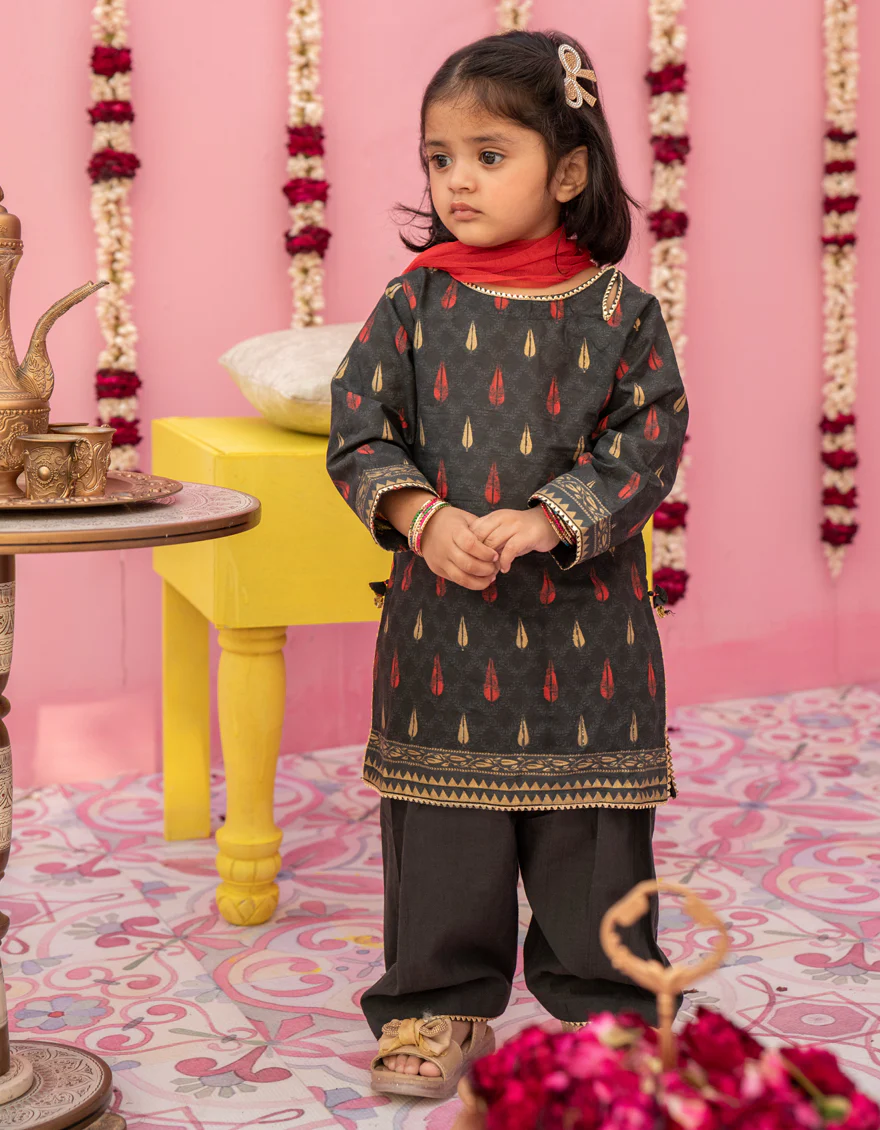 BLACK LAWN 3PC STITCHED | JGK-S-24-1922 FB/BLI