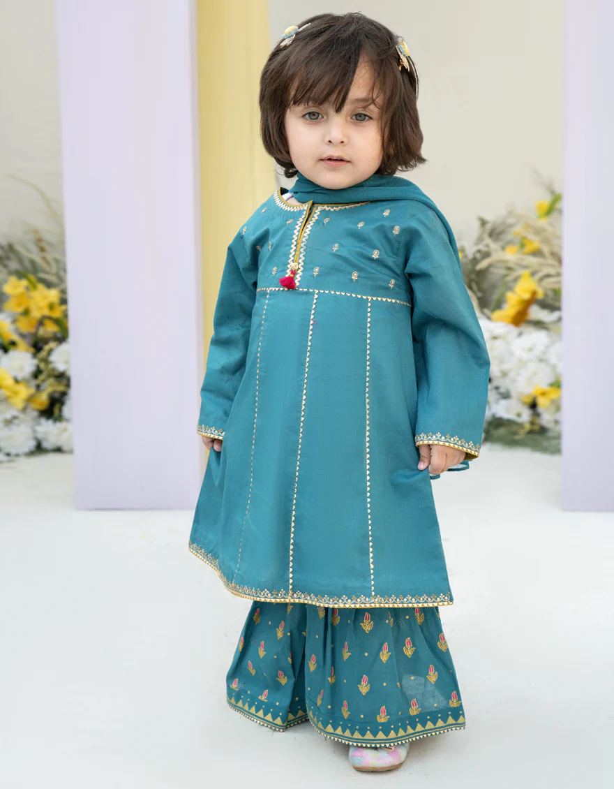 BLUE LAWN 3PC STITCHED | JGK-S-24-1936 FB/ROU