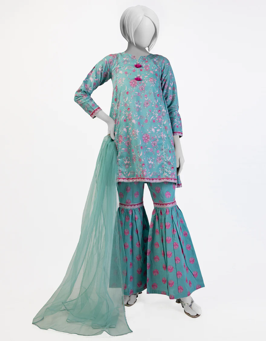 BLUE LAWN 3PC STITCHED | JGK-S-JTP-25-610 FB/CHAMAK-02