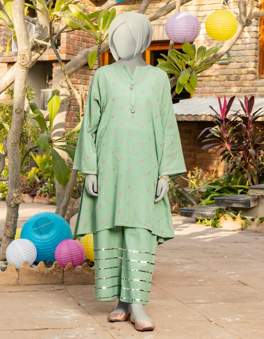 GREEN JACQUARD 2PC STITCHED | JGK-S-JTST-25-422 FB/ZARDOZI-04