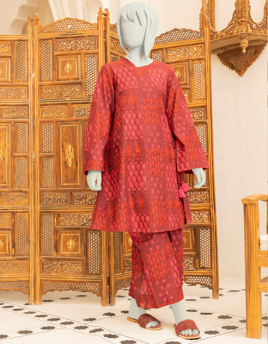 RED LAWN 2PC STITCHED | JGK-S-YGTL-US-419-22 FB/PAISLEY