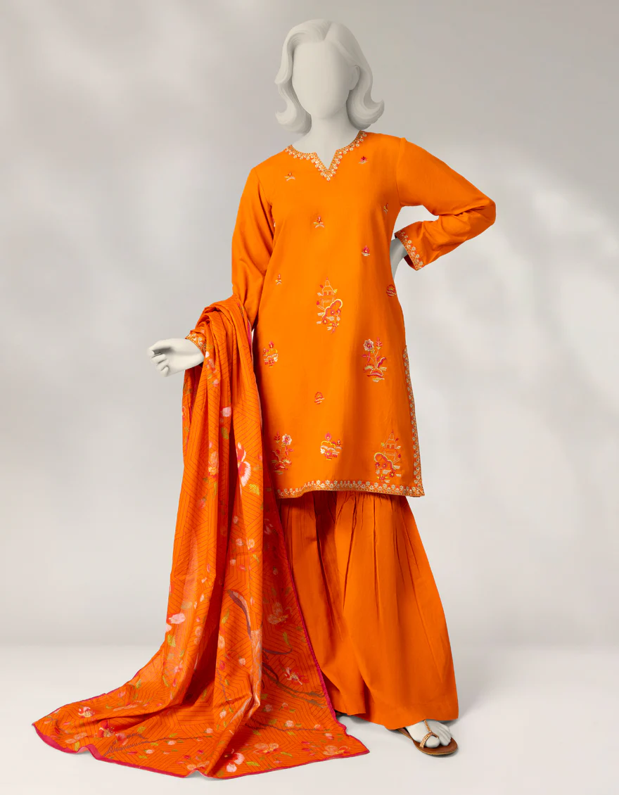 ORANGE CAMBRIC 3PC STITCHED | JGK-W-JTP-25-635 FB/IKAGAI-3
