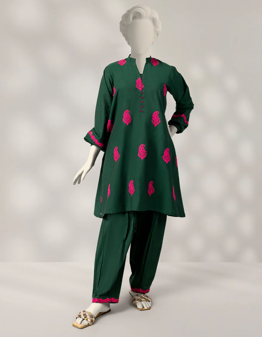 GREEN CHAMBRAY 2PC STITCHED | JGK-W-JTST-25-501 FB/CHAMRAY-03
