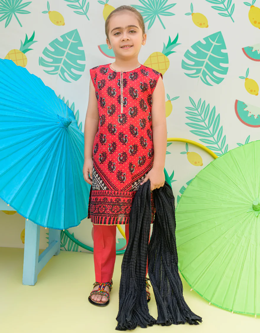 RED LAWN 3PC STITCHED | JGKL-S-24-1519 FB/ADA-01
