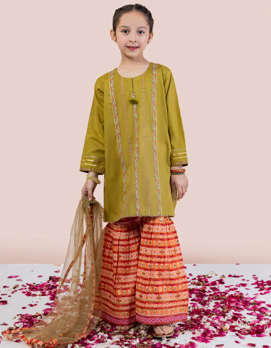 GREEN LAWN 3PC STITCHED | JGKL-S-24-1536 FB/CH