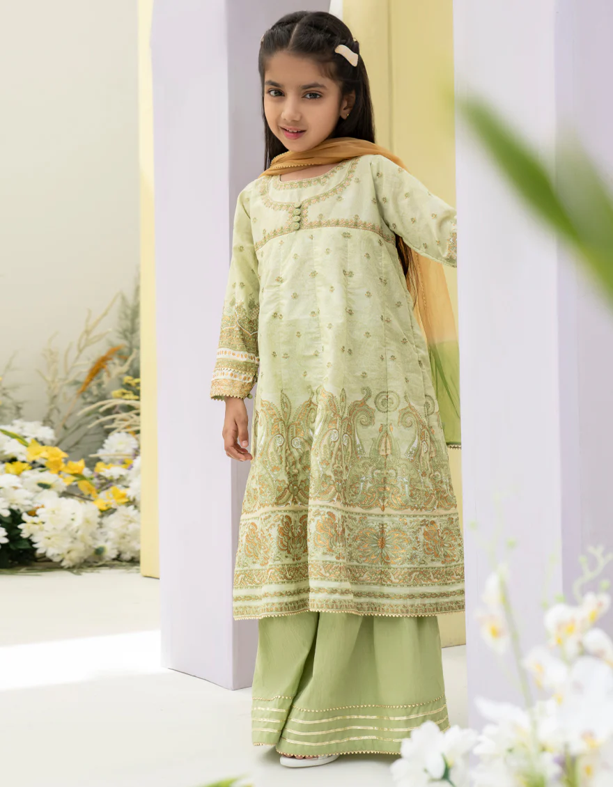 GREEN LAWN 3PC STITCHED | JGKL-S-24-1568 FB/RANI-G-B-3