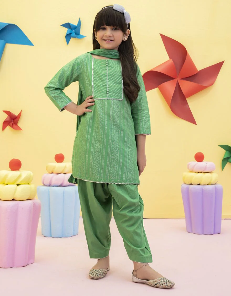GREEN LAWN 3PC STITCHED | JGKL-S-US-22-1521 FB/QALAI