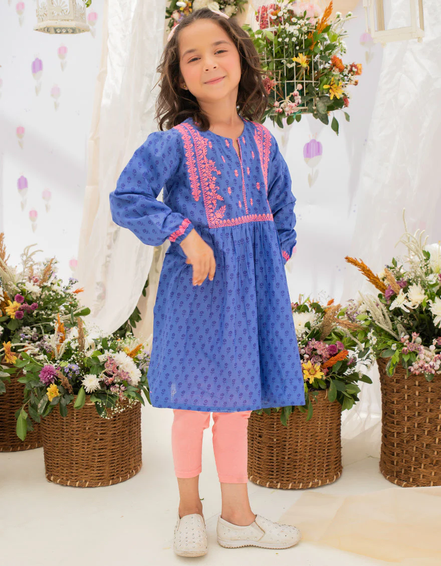 BLUE LAWN KURTI | JGLK-S-US-22-2530 FB/LAPIS