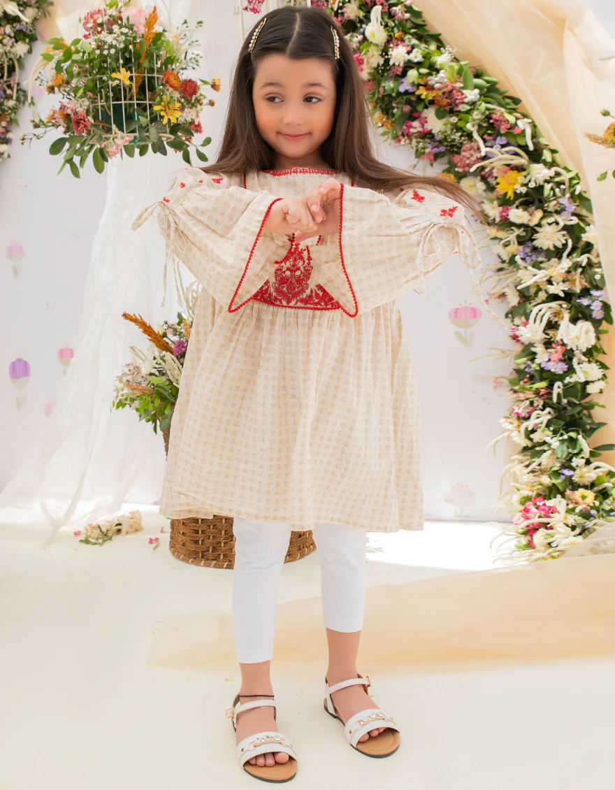 BEIGE LAWN KURTI | JGLK-S-US-22-2532 FB/LUMINOUS