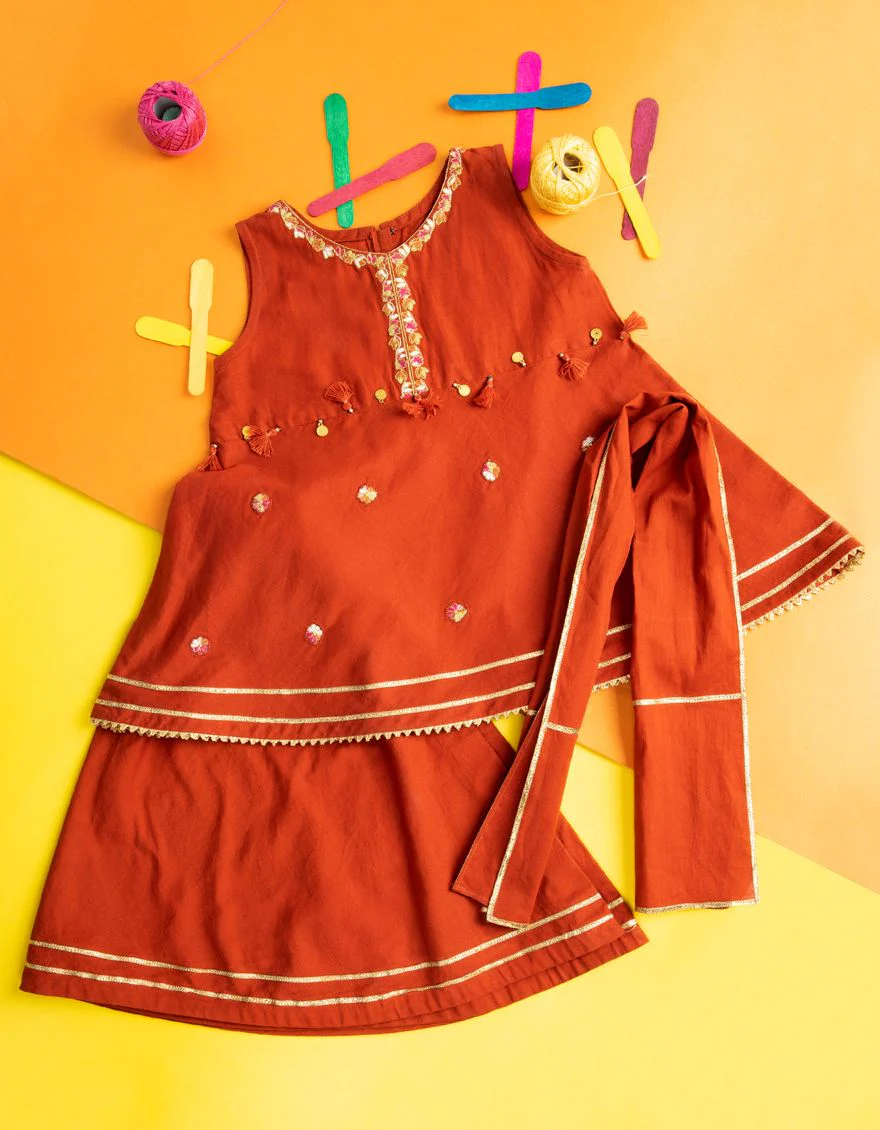 RUST LAWN 3PC STITCHED | JIK-S-JGIN-US-22-023 FB/RFD