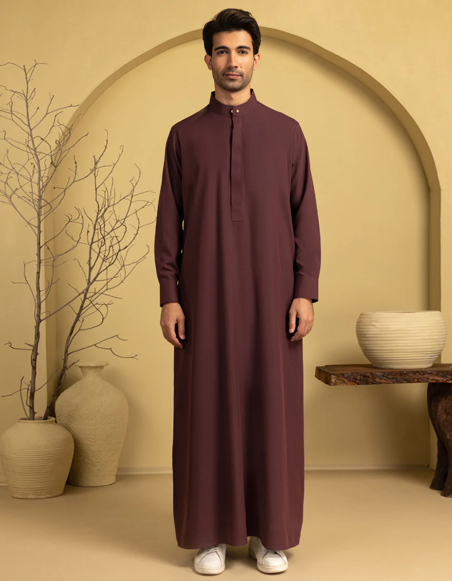 MAROON BLENDED JUBBA | JJ-JUBBA-33178/S25/JJ11040-PN