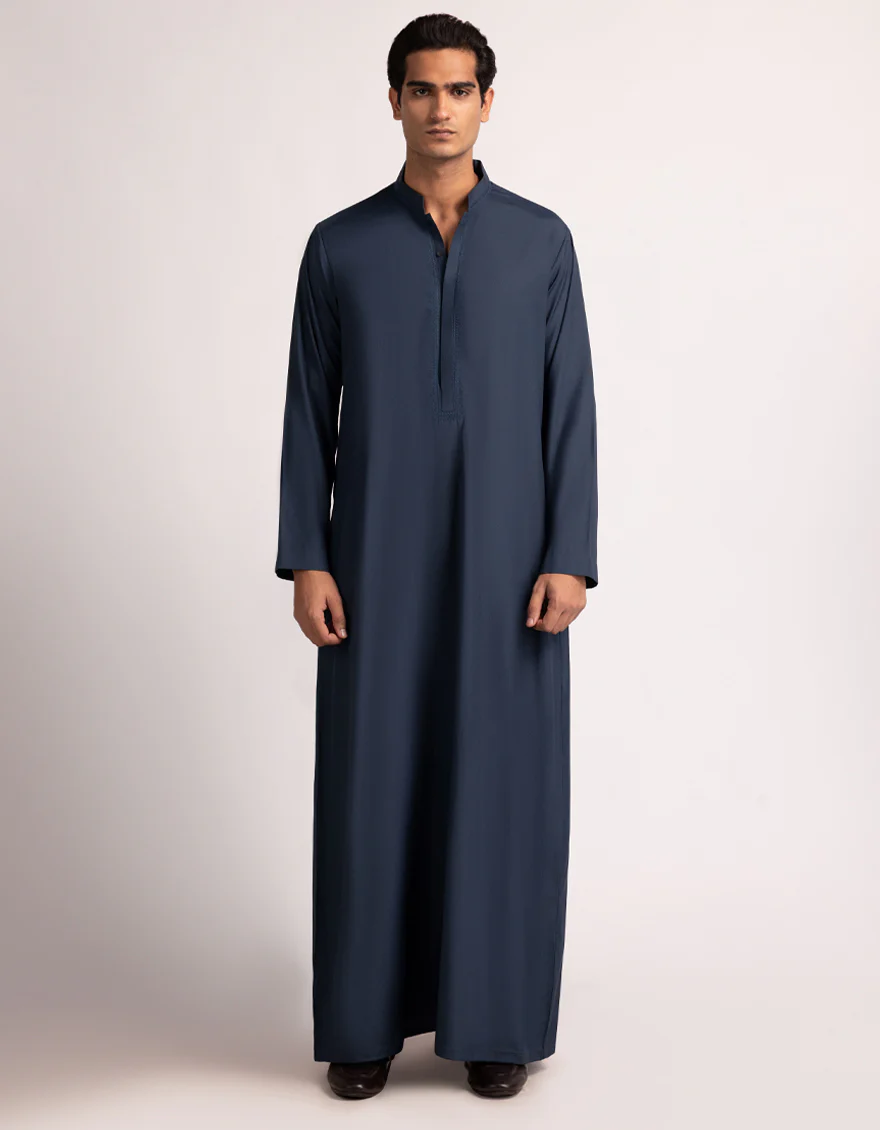 NAVY BLUE BLENDED JUBBA | JJ-JUBBA-A-33586/S25/JJ10212-SF