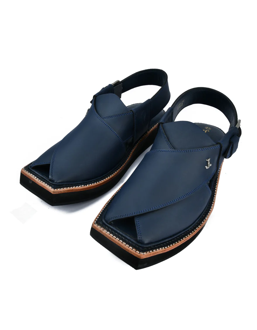 BLUE HIGH CHROME PESHAWARI SANDALS | JJFW-JPC-082-KC/S24-