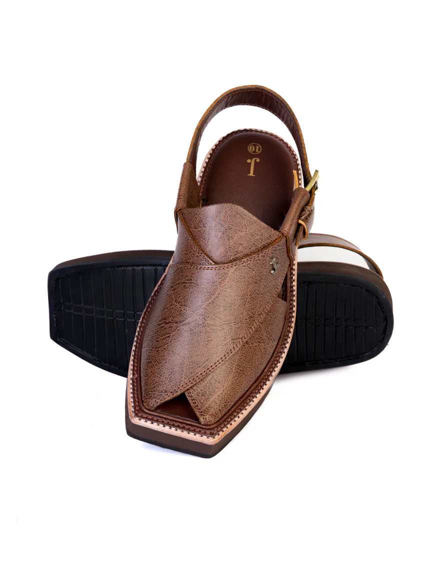 DARK BROWN PLAIN PESHAWARI SANDALS | JJFW-JPC-US-033-R1/S23-KC-ZA-PLN