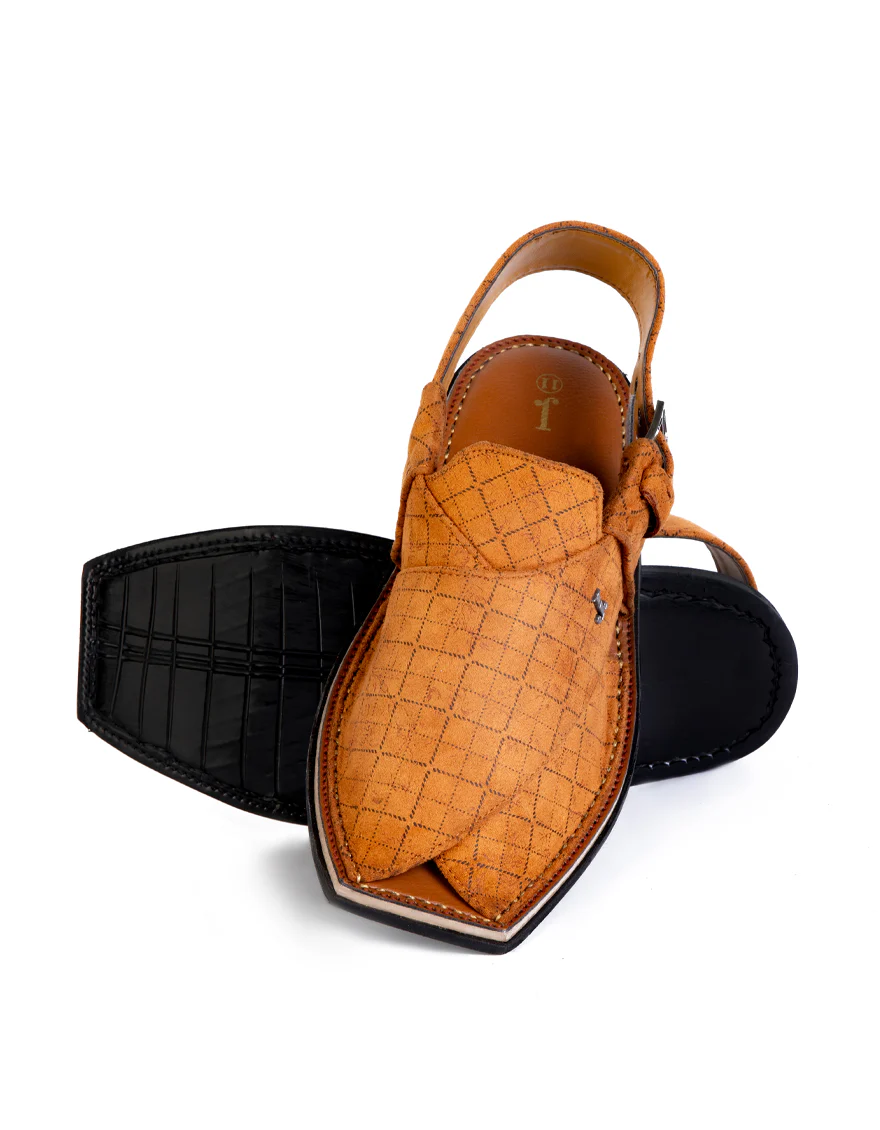 BROWN PLAIN PESHAWARI SANDALS | JJFW-JPC-US-243/S23-HZ-JJ6913