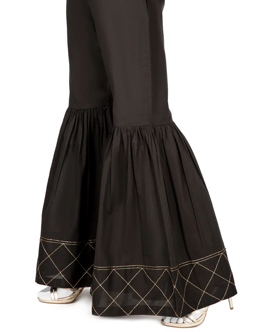 BLACK CAMBRIC GHARARA | JJGH-S-JPWT-US-21-468 FB/DT-21-005