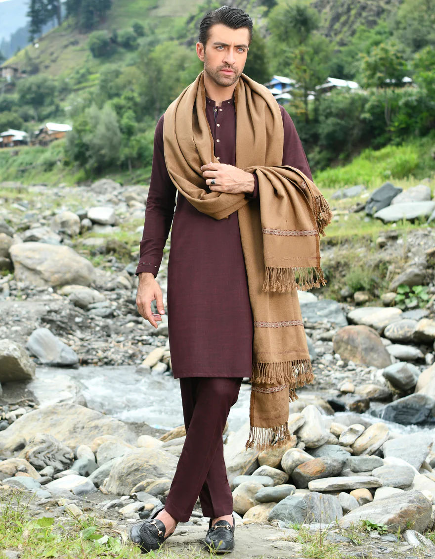 LIGHT BROWN SHAWL | JJID-SHW-US-22-0004 FB/DUSSA SHAWL-LIGHT BROWN