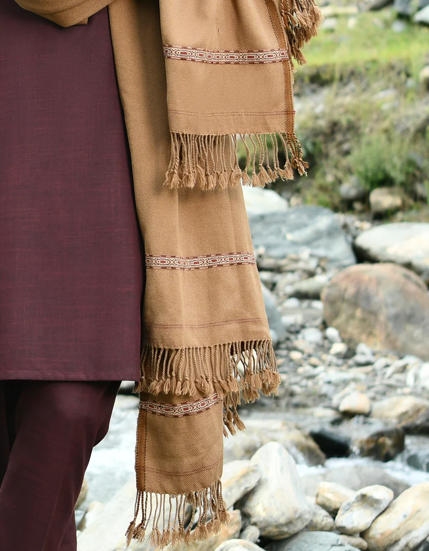 LIGHT BROWN SHAWL | JJID-SHW-US-22-0004 FB/DUSSA SHAWL-LIGHT BROWN - Image 5