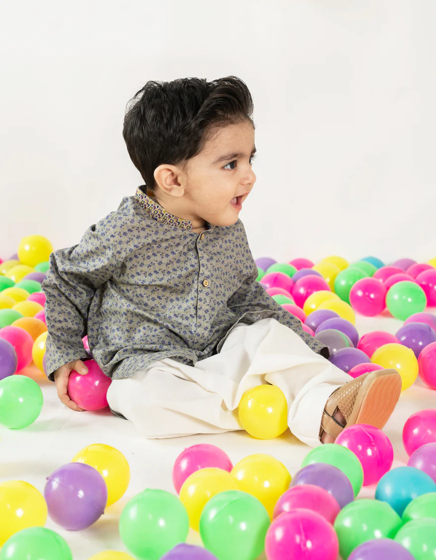 GREY COTTON KAMEEZ SHALWAR | JJIKS-A-46609/S25/JJ