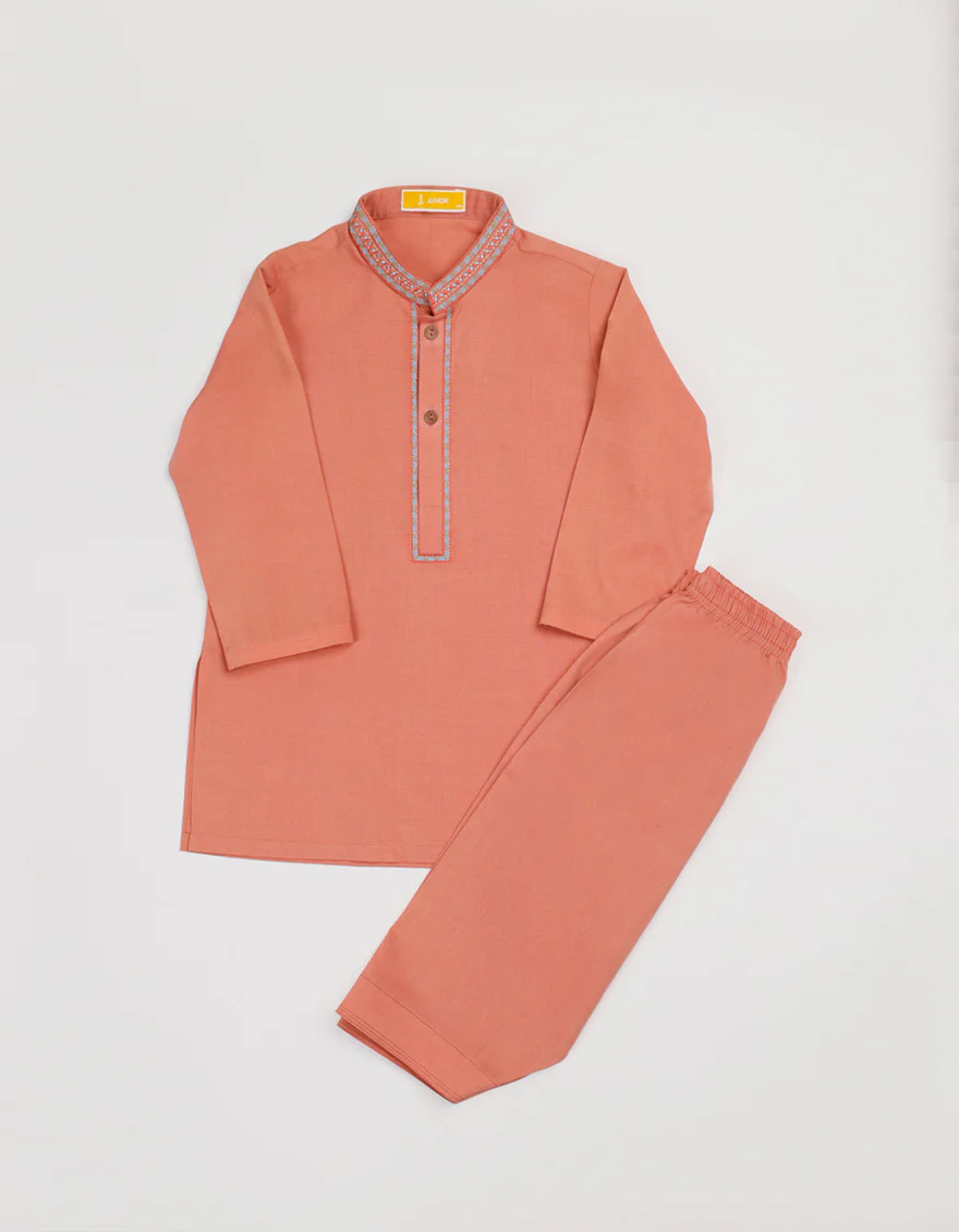 ORANGE BLENDED KAMEEZ SHALWAR | JJIKS-A-46748/S25/JJ9867-SF