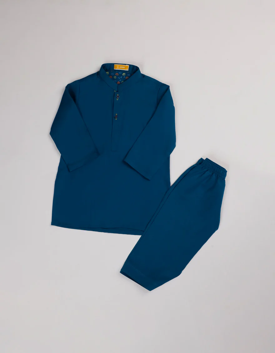 BLUE BLENDED KAMEEZ SHALWAR | JJIKS-A-46788/S25/JJ9323-PN
