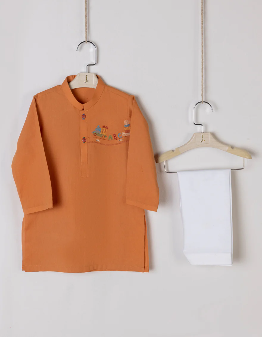 ORANGE COTTON KAMEEZ SHALWAR | JJIKS-A-US-38860/S23/DME3209-CL