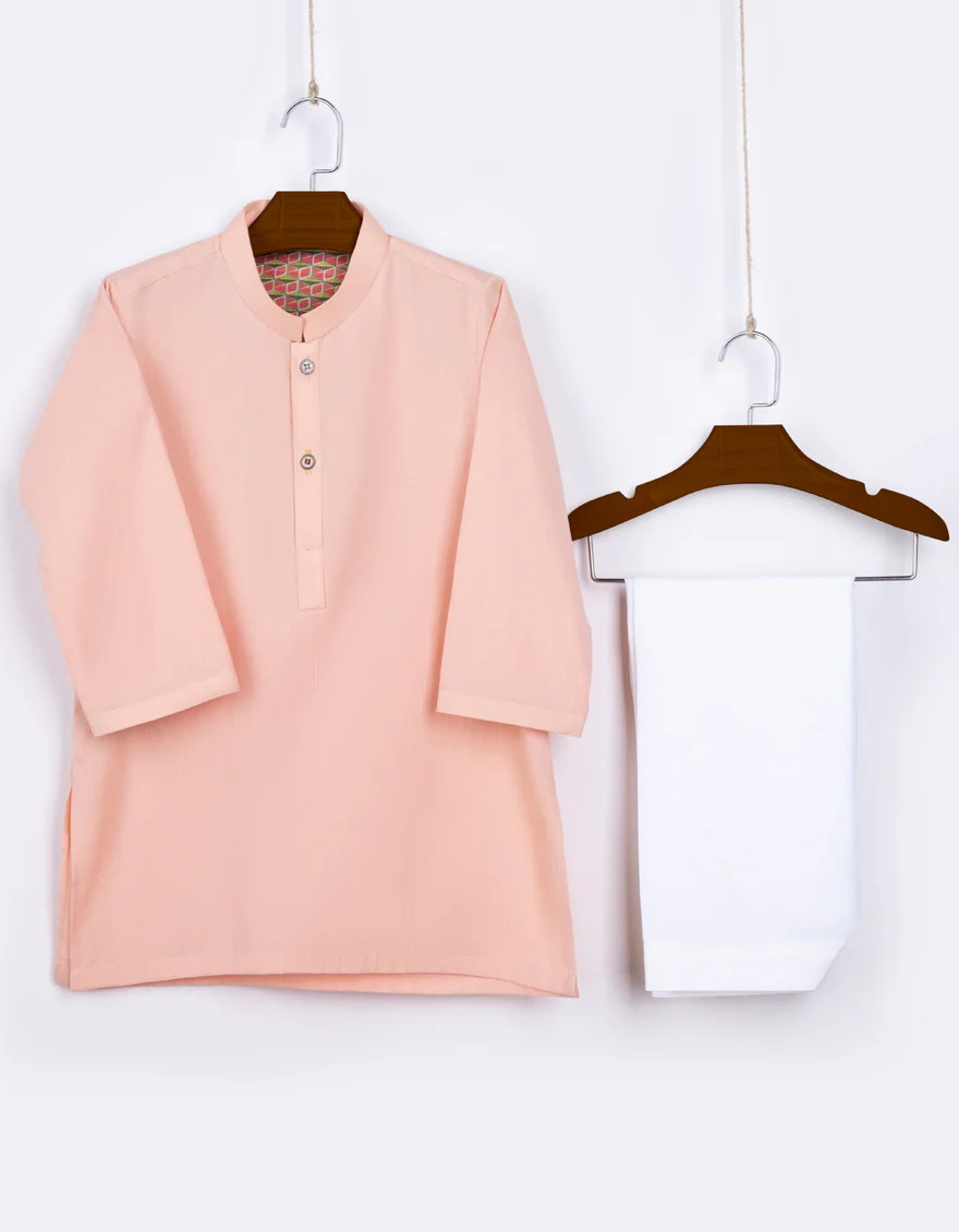 PEACH COTTON KAMEEZ SHALWAR | JJIKS-A-US-46066/S23/DME3196-PN