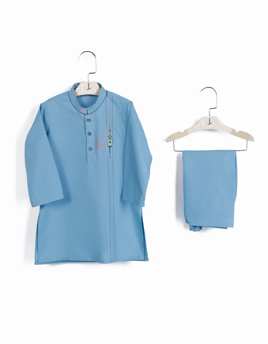 BLUE BLENDED KAMEEZ SHALWAR | JJIKS-S-46307/S24/JJ