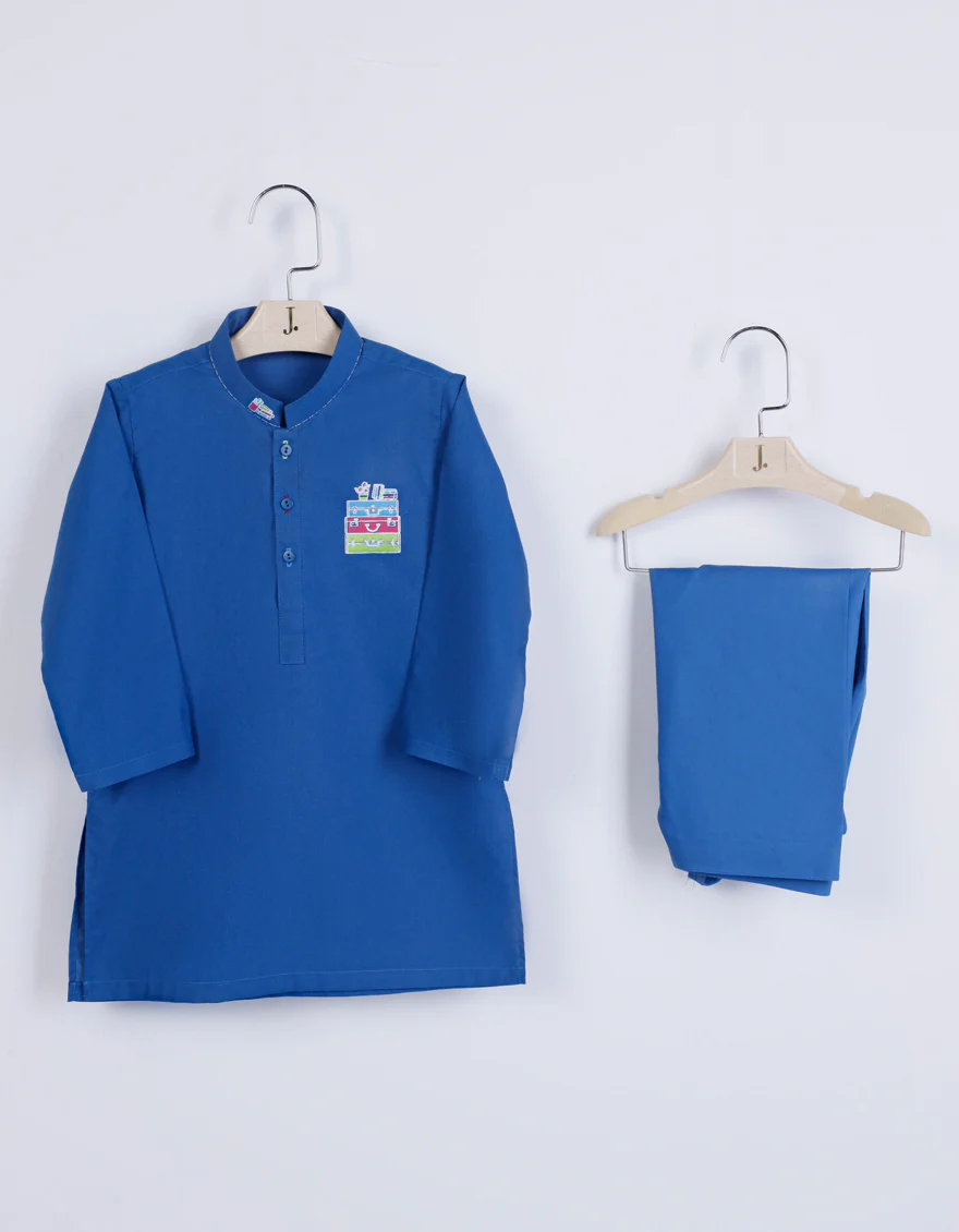 BLUE BLENDED KAMEEZ SHALWAR | JJIKS-S-46308/S24/JJ